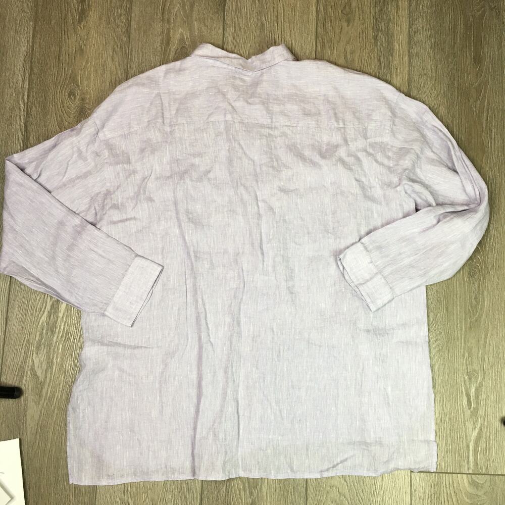 J. Jill Love Linen Button Down Shirt Lavender Long Sleeve 100% Linen Womens XL - Picture 5 of 10
